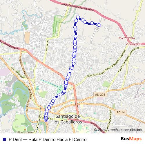 P Dent bus Line Map