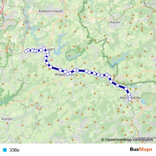 336e tram Line Map