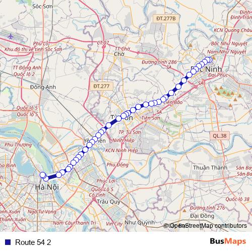 Route 54 2 bus Line Map