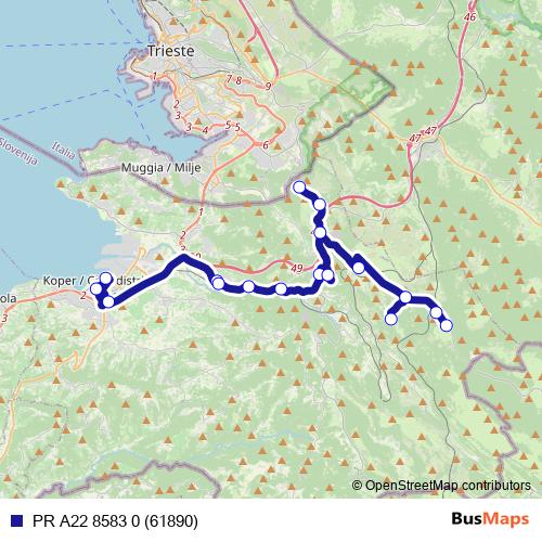 PR A22 8583 0 (61890) bus Line Map