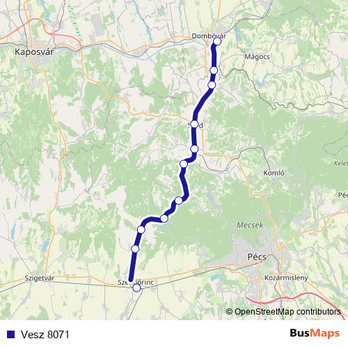Vesz 8071 rail Line Map
