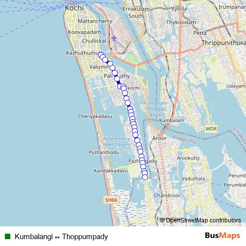 Kumbalangi ↔ Thoppumpady bus Line Map