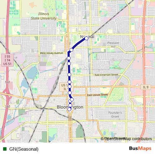 GN(Seasonal) bus Line Map