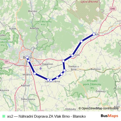 xs2 bus Line Map