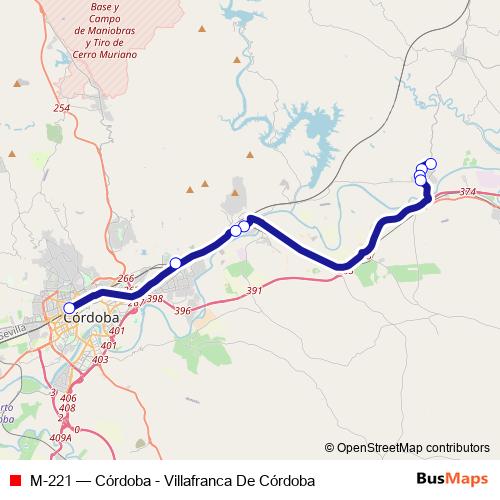 M-221 bus Line Map