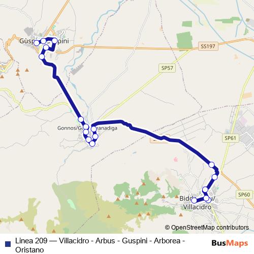 Linea 209 bus Line Map