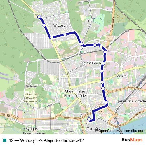12 bus Line Map