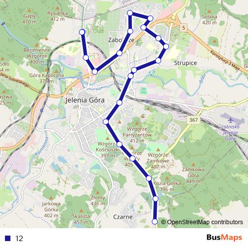 12 bus Line Map