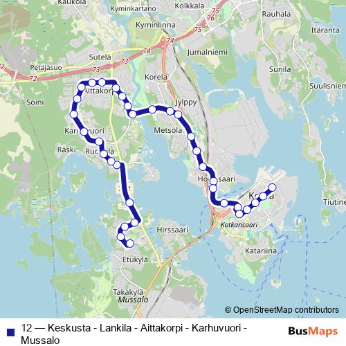 12 bus Line Map