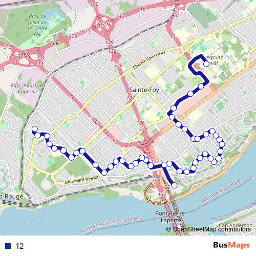 12 bus Line Map