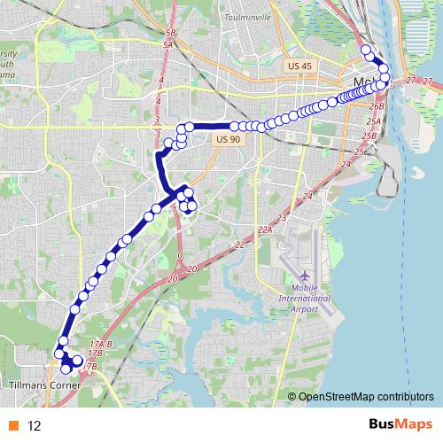 12 bus Line Map