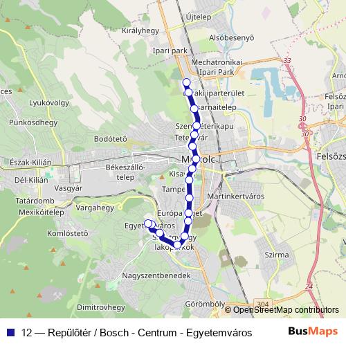 12 bus Line Map