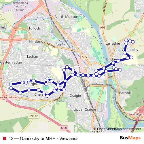 12 bus Line Map