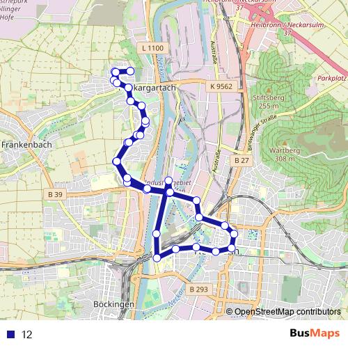 12 bus Line Map