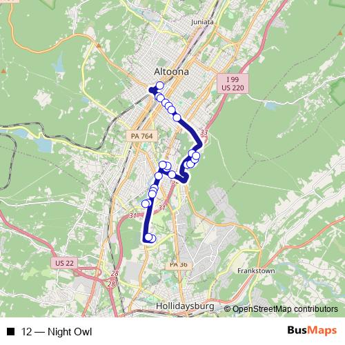 12 bus Line Map