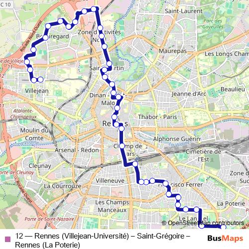 12 bus Line Map