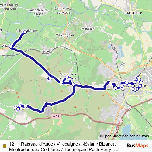 12 bus Line Map