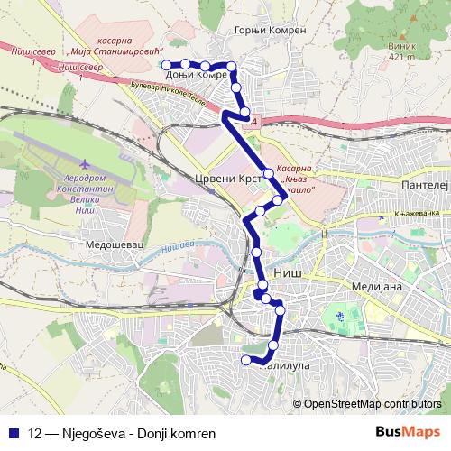 12 bus Line Map