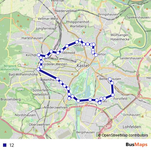 12 bus Line Map