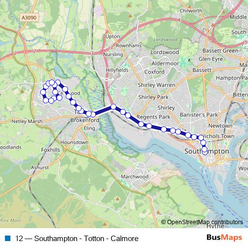 12 bus Line Map