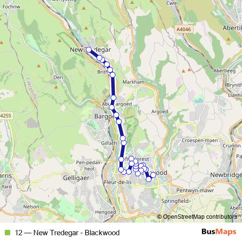 12 bus Line Map