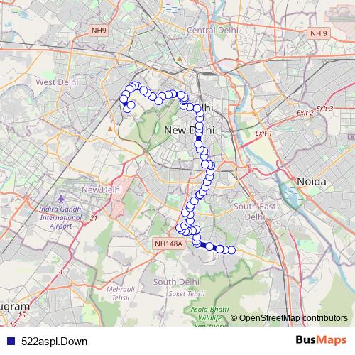 522aspl.Down bus Line Map