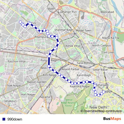 990down bus Line Map