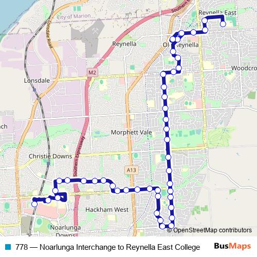 778 bus Line Map