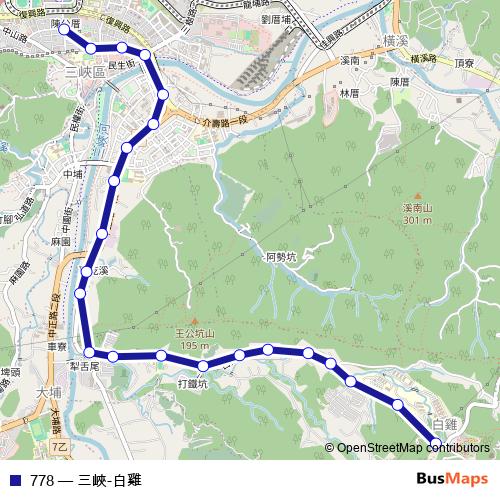 778 bus Line Map