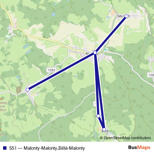 551 bus Line Map