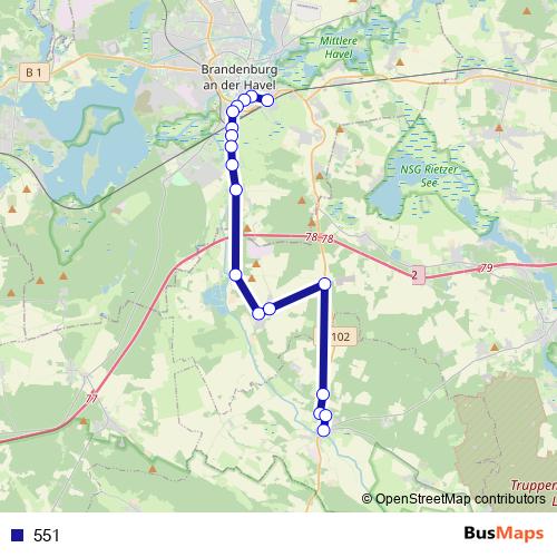 551 bus Line Map