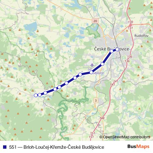 551 bus Line Map