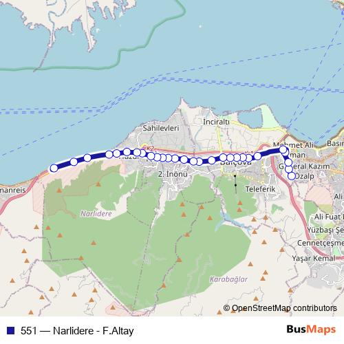 551 bus Line Map