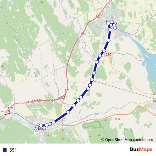 551 bus Line Map