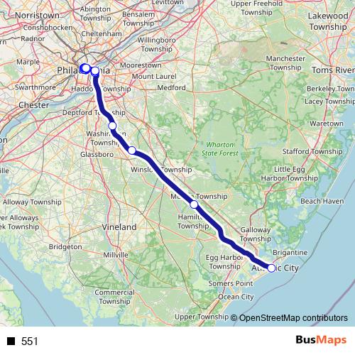 551 bus Line Map