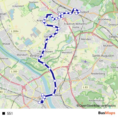 551 bus Line Map