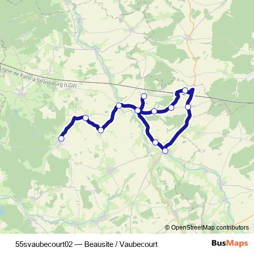 55svaubecourt02 bus Line Map
