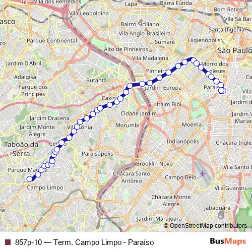 857p-10 bus Line Map