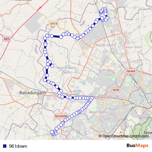 961down bus Line Map