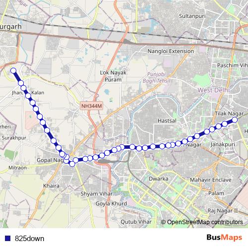825down bus Line Map