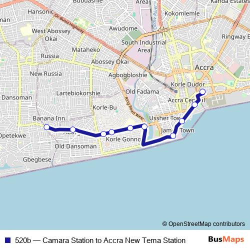 520b bus Line Map