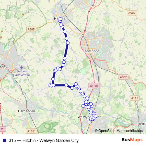 315 bus Line Map