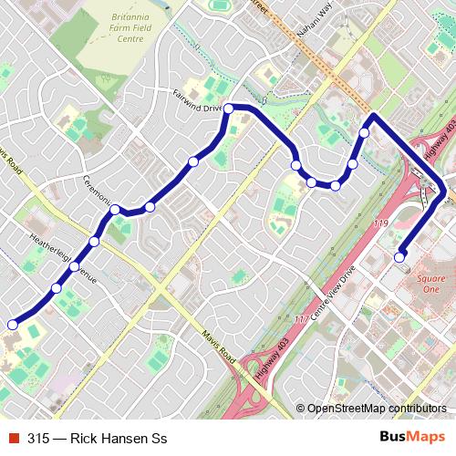 315 bus Line Map