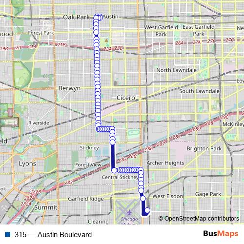 315 bus Line Map