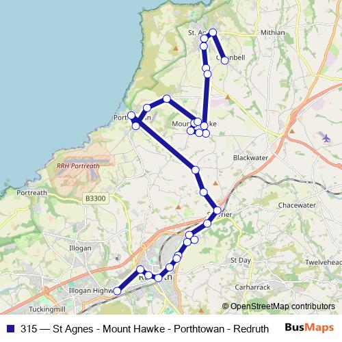 315 bus Line Map