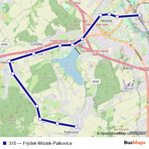 315 bus Line Map