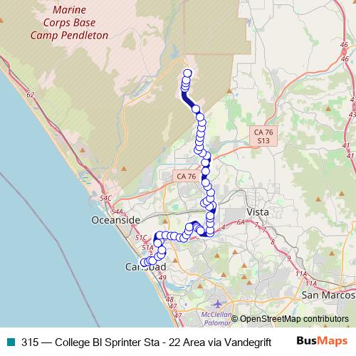 315 bus Line Map