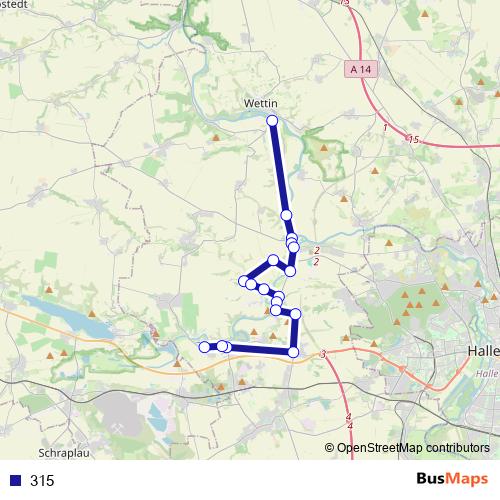 315 bus Line Map