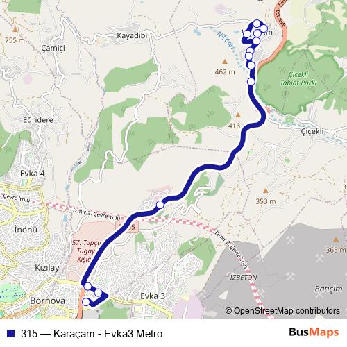 315 bus Line Map