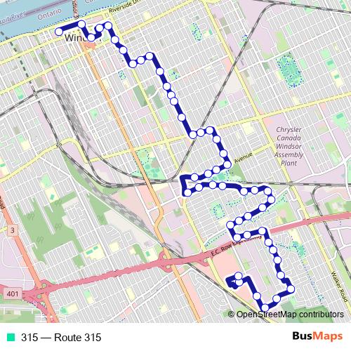 315 bus Line Map